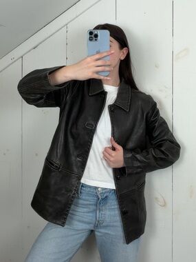 Brown leather jacket
